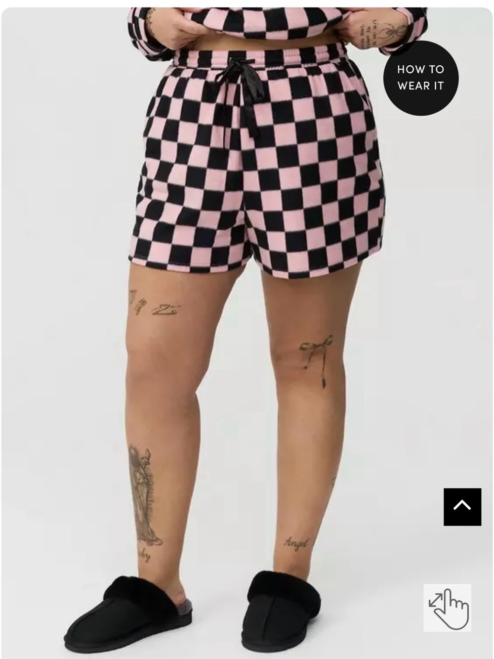 NWT 3X Torrid Spa Fleece Sleep Short Checkered Pink & Black